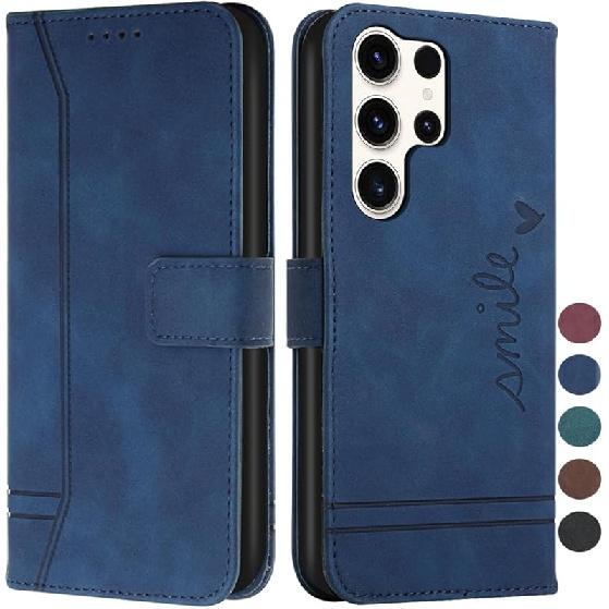 

Wallet Case for Samsung Galaxy S24 Ultra, Galaxy S24 Ultra Case with Card Holder Leather Flip Case with Kickstand Magnetic Protection Compatible with синій