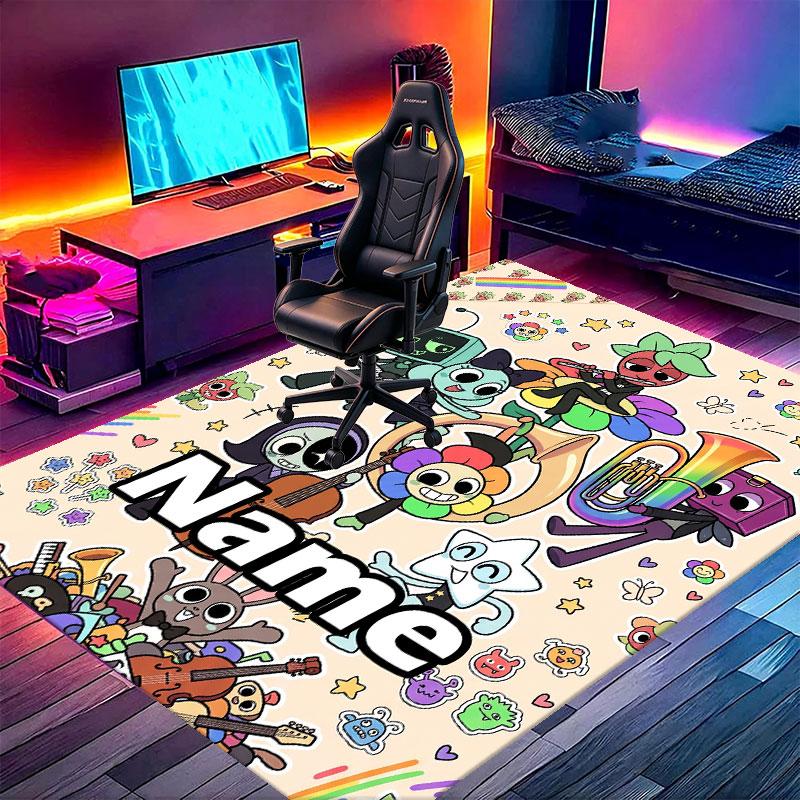 Custom Name Personalized Dandy's World Print Carpet, Versatile Home Decor Rug, for Playroom, Apartment, Balcony, Entryway, Hallway Gift