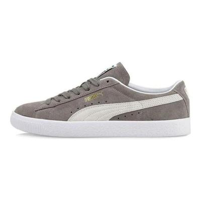 Baskets Unisexe Suede Vintage Gris Acier Blanc 374921-20