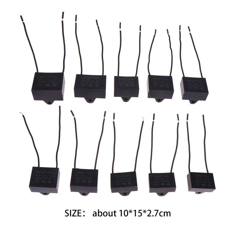 Cbb61 450V Lüfterkondensator 1/1.2/1.5/2/2.5/3/4/5/6/10 Uf Deckenventilator Motor Betrieb Rechteck Kondensatoren Kit