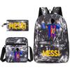 Large Capacity Schoolbag with Shoulder Strap; Student Three-piece Pencil Case Set