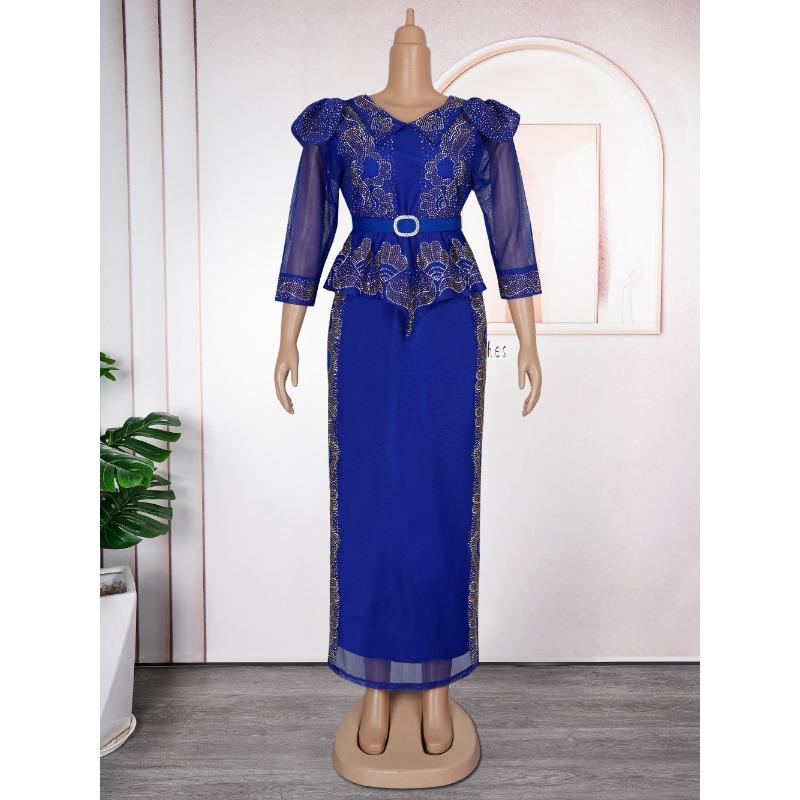 

Плюс Размер Женская Мода Горячая Бриллиантовая Рождественская Вечеринка Поддельные Два Платья XL