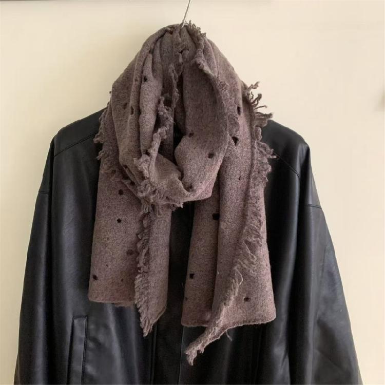 Ragged Knitted Neck Scarf Plush Warm for Men Women Winter Season Neck Gaiter Stylish Winter Neckwear