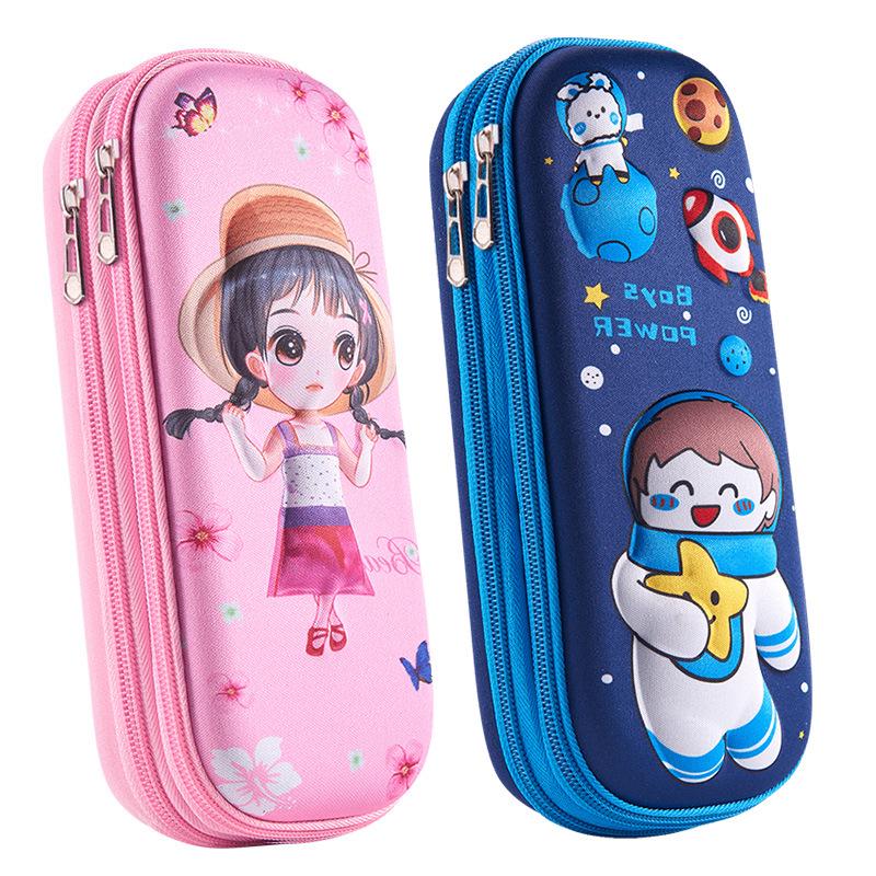 3D Double-Layer Pencil Case - Large Capacity Stationery Bag for Primary Students, Boys and Girls