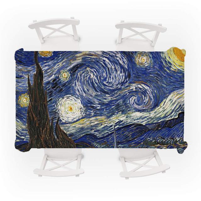 

Скатертина з друкованим малюнком Ван Гога. Модний простий домашній журнальний столик. Скатертина. Скатертина проти забруднення. 90x140cm35x55inch