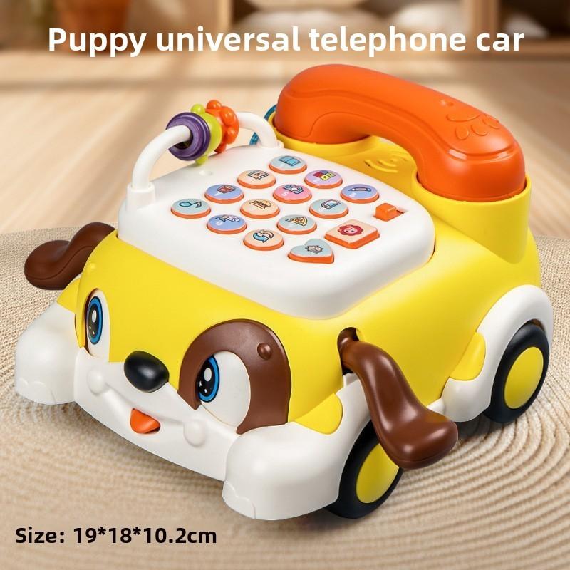 Baby Early Education Cartoon Bear Phone With Motorized Steering Wheel For Toddler Learning And Play