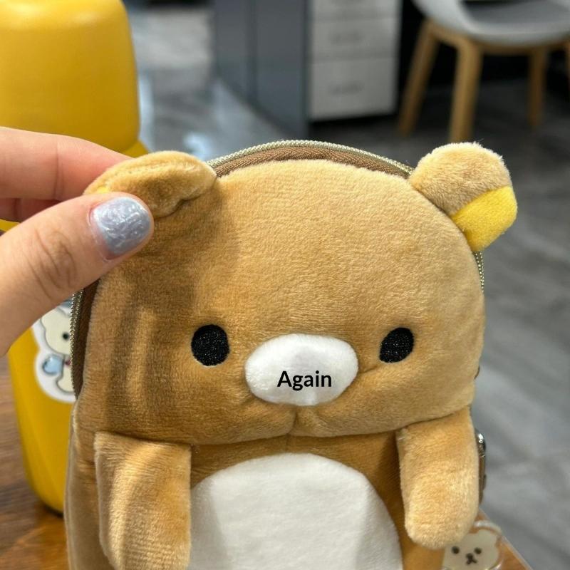 Cute Standing Posture Self Deprecating Bear Storage Pen Bag Large Capacity Multifunctional Students Stationery Bag