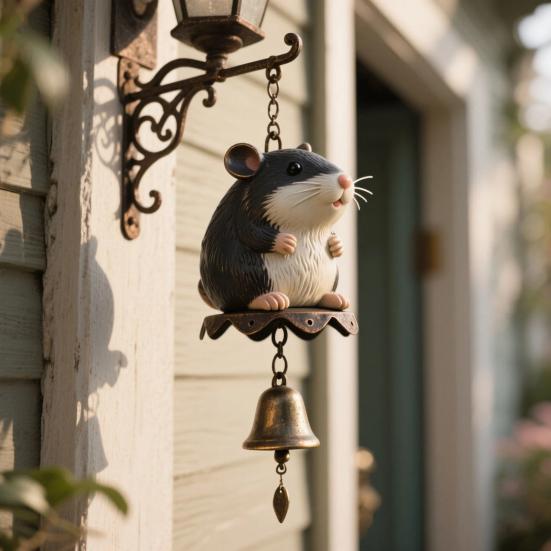 

Animal Wind Chime Resin Animal Figurine with Metal Bell Retro Puppy Cat Wind Chime with Soothing Sound for Porch Patio Garden Balcony Doorway A