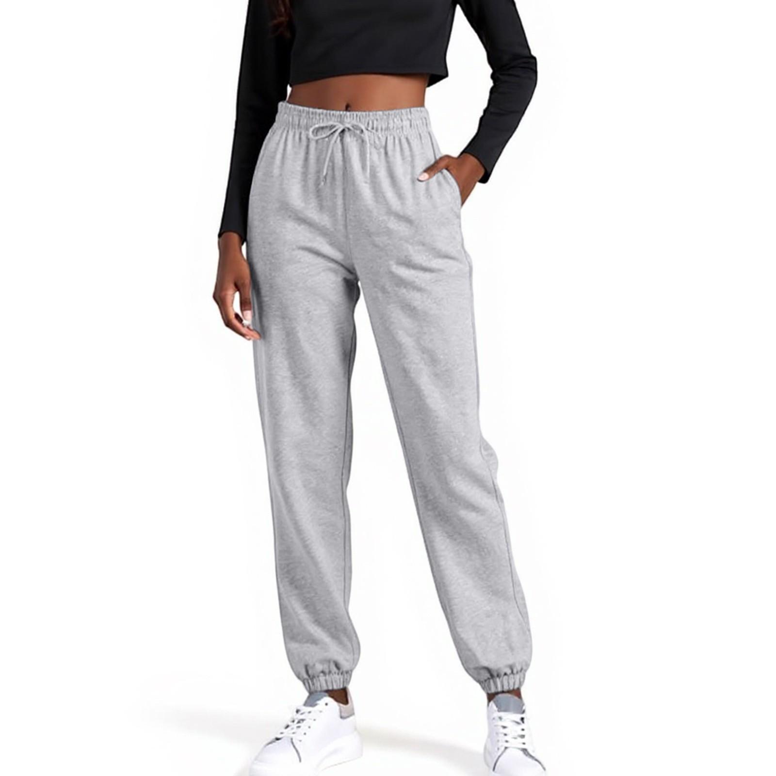 

Женские модные однотонные брюки прямого кроя с высокой талией, кулиской, карманами и эластичной талией, повседневные брюки XL