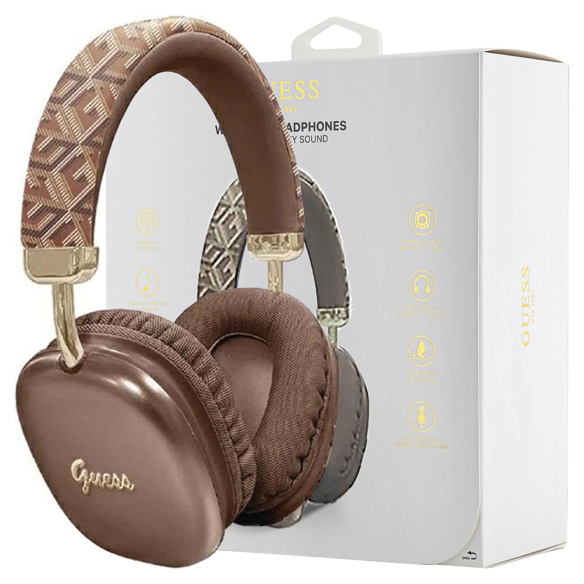 Guess Uzliekamās austiņas Bluetoothgubhk1Gctcsw Brūnas/Brown Gcube