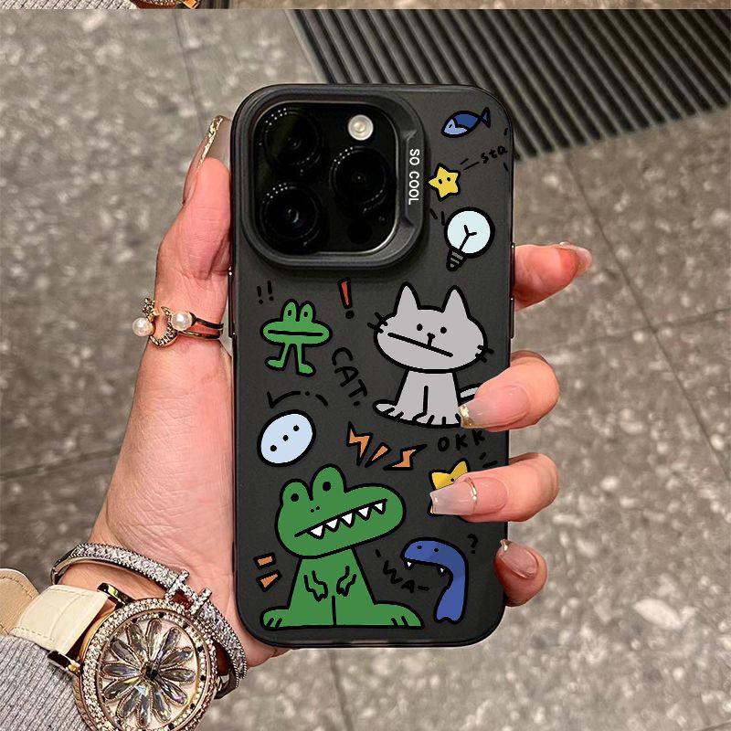 Crocodile Graffiti Case for Apple 15/14/13/12/11/PRO/PROMAX/XSMAX/XR/XS/X.