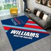 Martini Racing Kilimas Mėlynos Raudonos Juostelės Namų Dekoras Neslystantis Patvarus Modernus Svetainės Grindų Kilimėlis Su Logotipo Dizainu