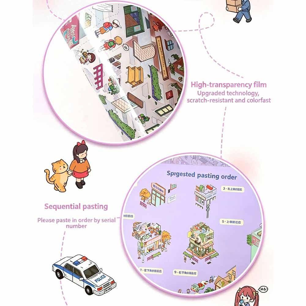 Special Economic Zone 3D City Sticker Kawaii Design DIY Pocket Scene  Festival Decoration