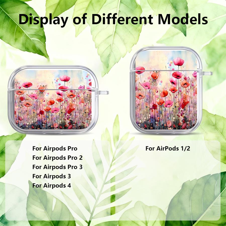 Clear Earphone Cases Cover Case For Airpods Pro3 3 2 Pro Pro2 1 4 Cartoon Flower