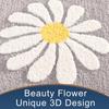 Inyahome Cute Daisy Bath Mats Flower Non Slip Bathroom Rugs Machine Washable Soft Fluffy and Absorbent Microfiber Bathroom Rugs