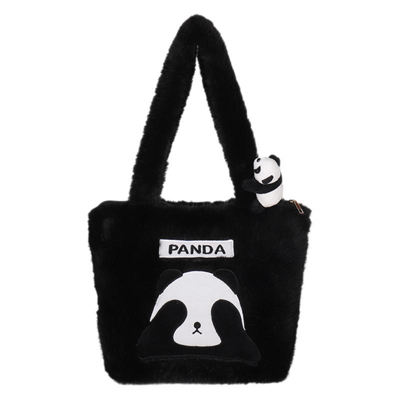 Hot-selling Panda Plush Underarm Bag Hand Carry Large Capacity Plush Handbag Women's Crossbody Shoulder Bag Tote