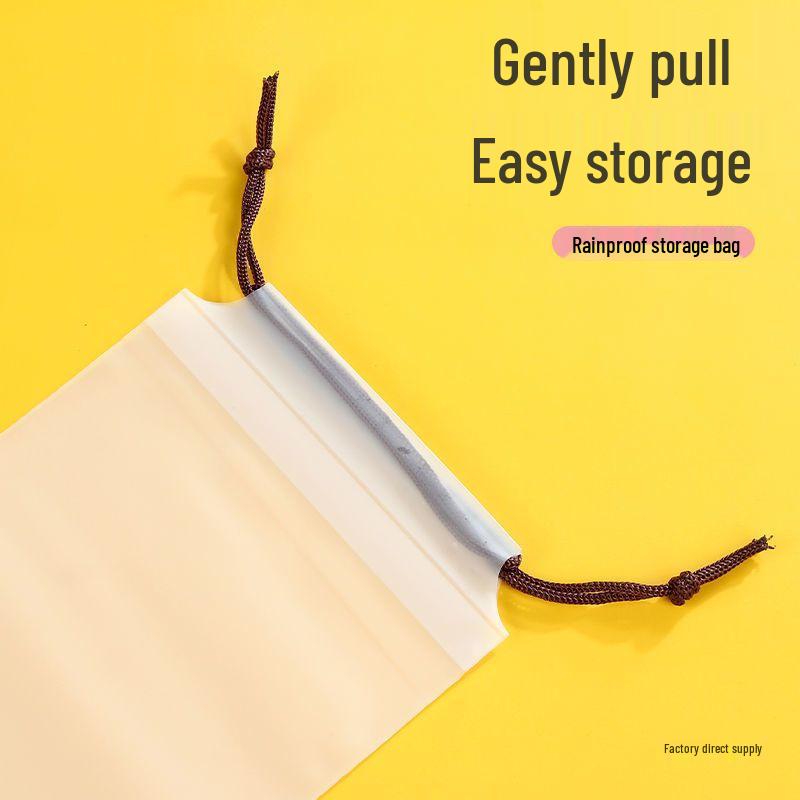 Waterproof Folding Umbrella Storage Bag - Travel-Friendly, Anti-Wet, Transparent Drawstring Cover