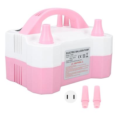 Electric Balloon Pump Portable Automatic Dual Nozzle Balloon Inflator with 2 Small Air Nozzle for