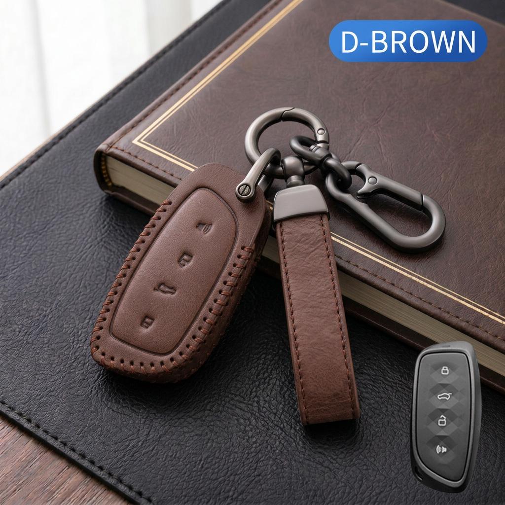 Genuine Leather Car Key Case Cover For Haval H6 Dargo Jolion Shenshou Xiaolong Max Raptor H9 H5 Remote Fob Protector Key Bag