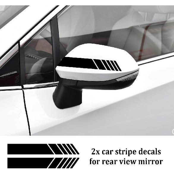 6PCS Racing Stripes For Cars - 2PCS Car Hood Decal + 2 Car Side Decals + 2 Car Mirror Stickers,Water-Resistant Stylish Car Decal Exterior CCar