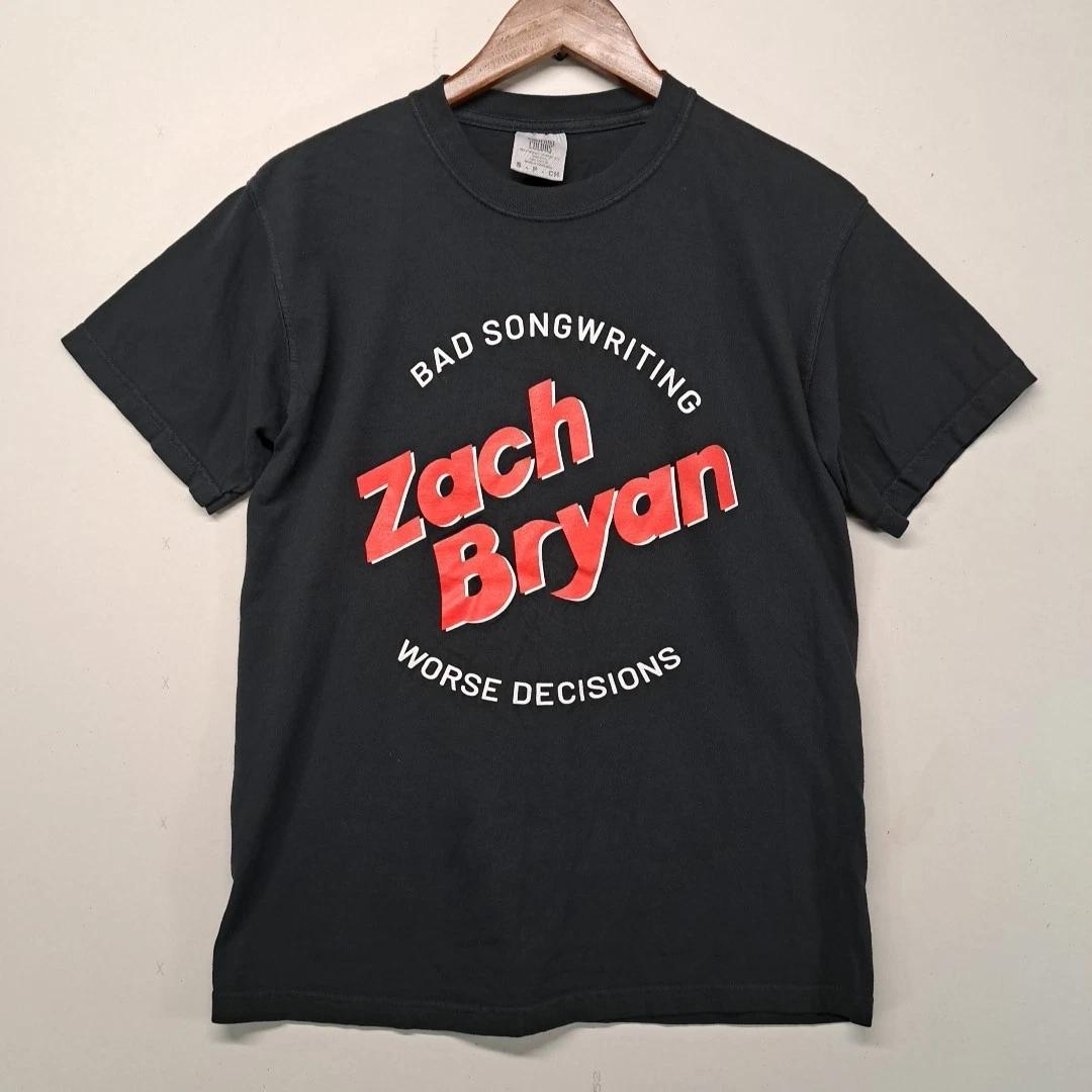 

Zach Bryan Bad Songwriting Worse Decisions T-Shirt Small Black Comfort Colors S