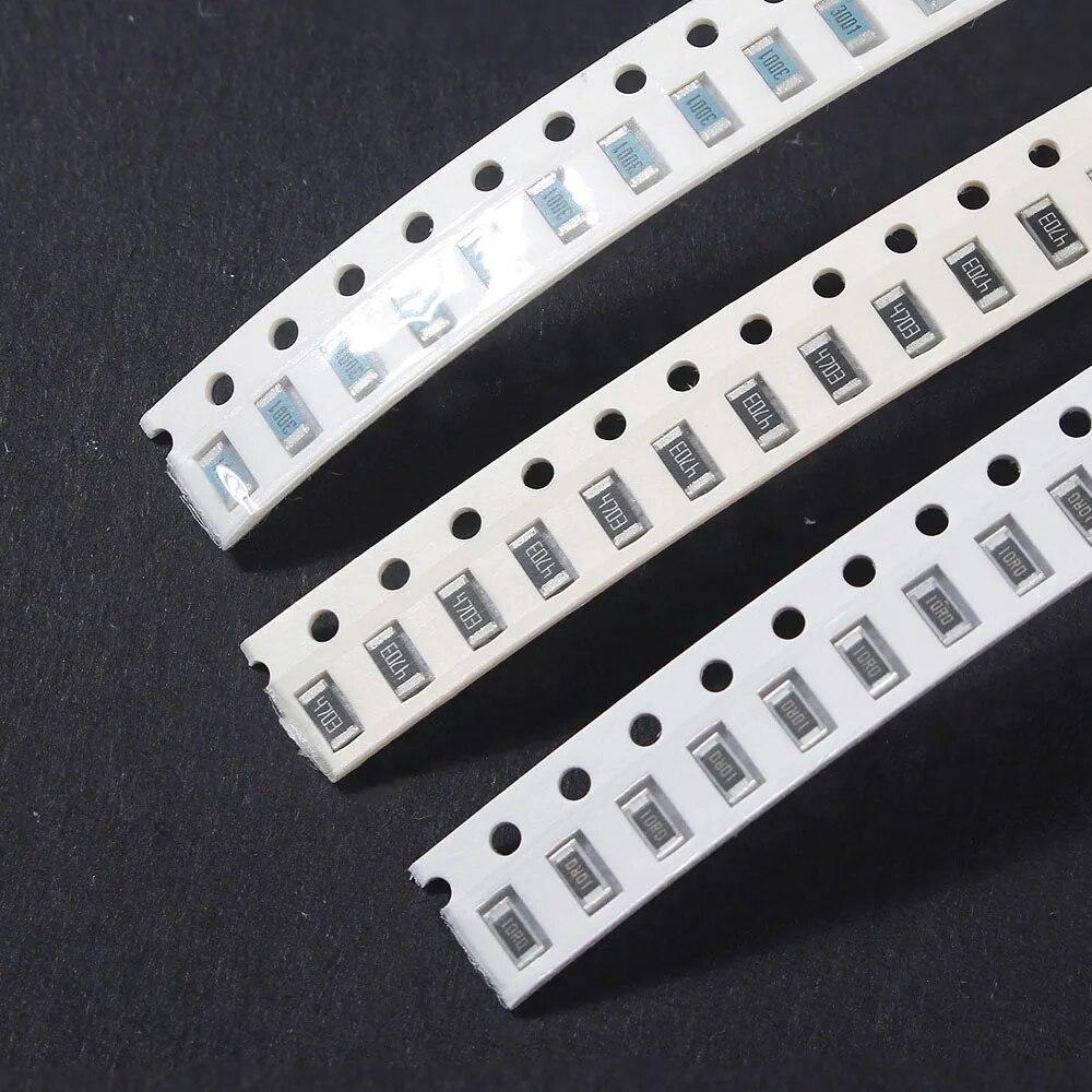 1500 stk/sett høy kvalitet 0R~10M 1206 SMD filmmotstandssett, nøyaktighet 1%, 60 typer*25 stk SMD Chip Resistor Pack DIY Assorted Set