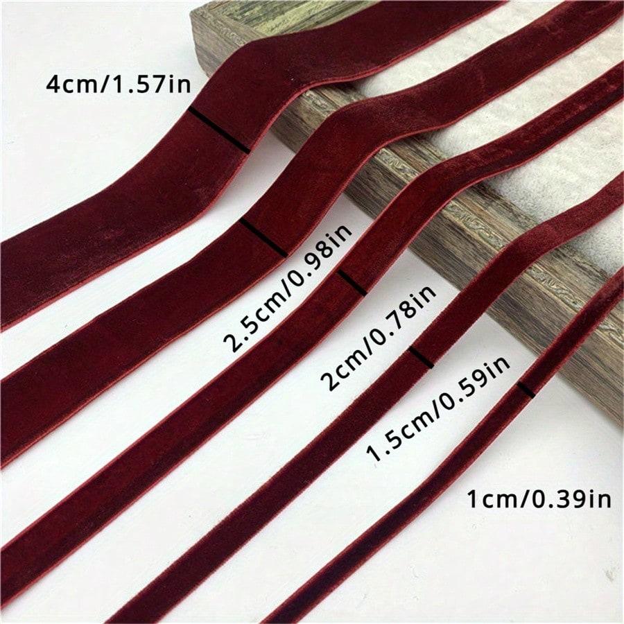 Luxurious Burgundy Velvet Ribbon - Soft, Single-Sided, And Durable For Gift Wrapping, DIY Jewelry Making, Christmas Tree Decoration, Wedding Scene Arr