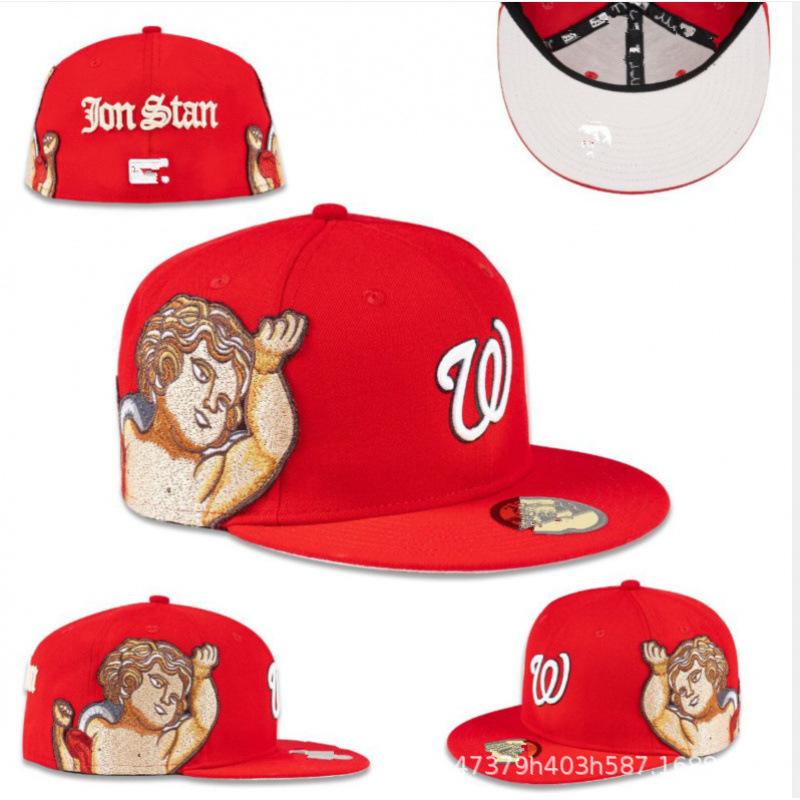 AA Fitteds Caps Jon Stan Angel Flying Baseball Cap 3D Embroidery Fit Cap Size Cap
