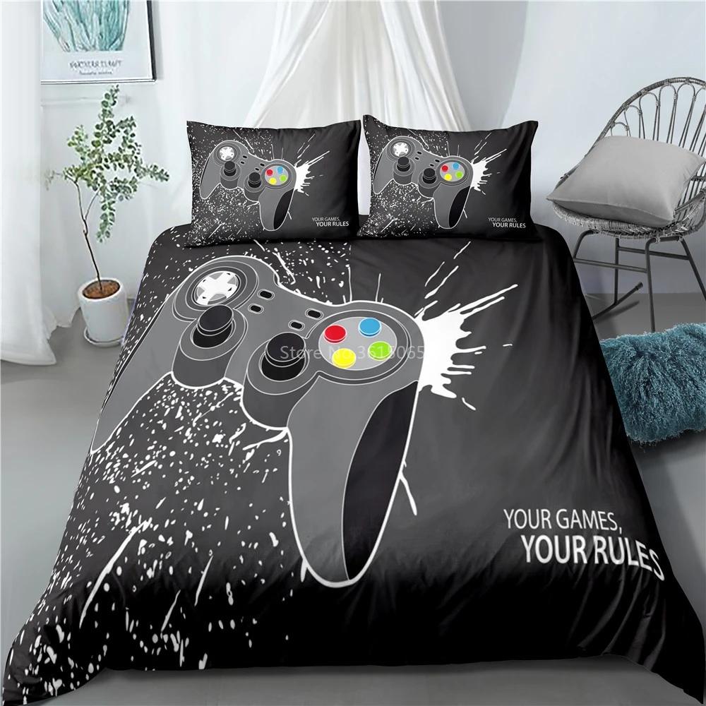 

Digital Printing Gamer Gamepad 3D Bedding Set Print Duvet Cover Set with Pillowcase Europe/Australia/USA Size for Bedroom Decor 135x200cm