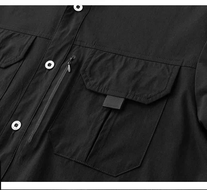 Cardigan Camicia da Uomo Traspirante in Seta Ghiacciata a Maniche Corte, Casual e Versatile, Camicia da Lavoro Multitasche per Esterno