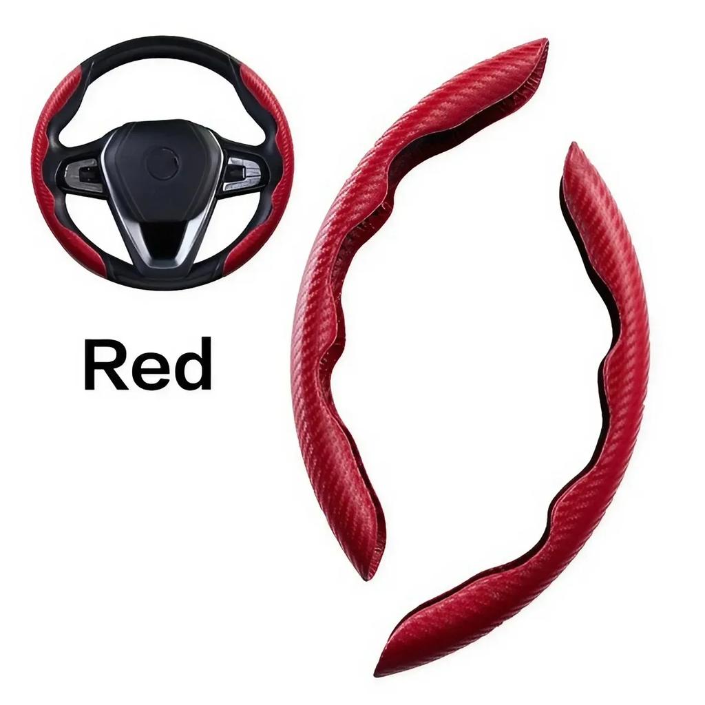 1 Pair Universal Carbon Fiber Steering Wheel Covers Non-Slip Ultra-Thin Wheel Hub Protectors for Cars and Mopeds