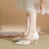 Fashion With Medium Heels Ladies Pumps Pointed Toe Stilito Pearl Women's Shoes Fashion Elegant Dress Vacation Non Slip Young Chic Point