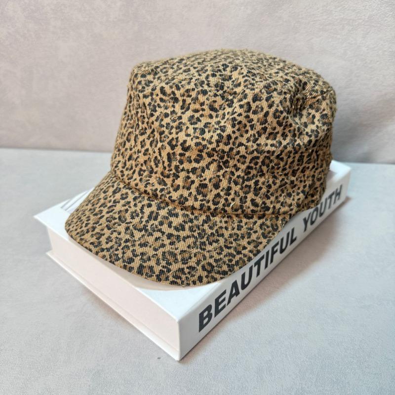 Medieval retro leopard print series cloth hat women's spring and summer sunscreen sunshade INS Kusa women's military hat