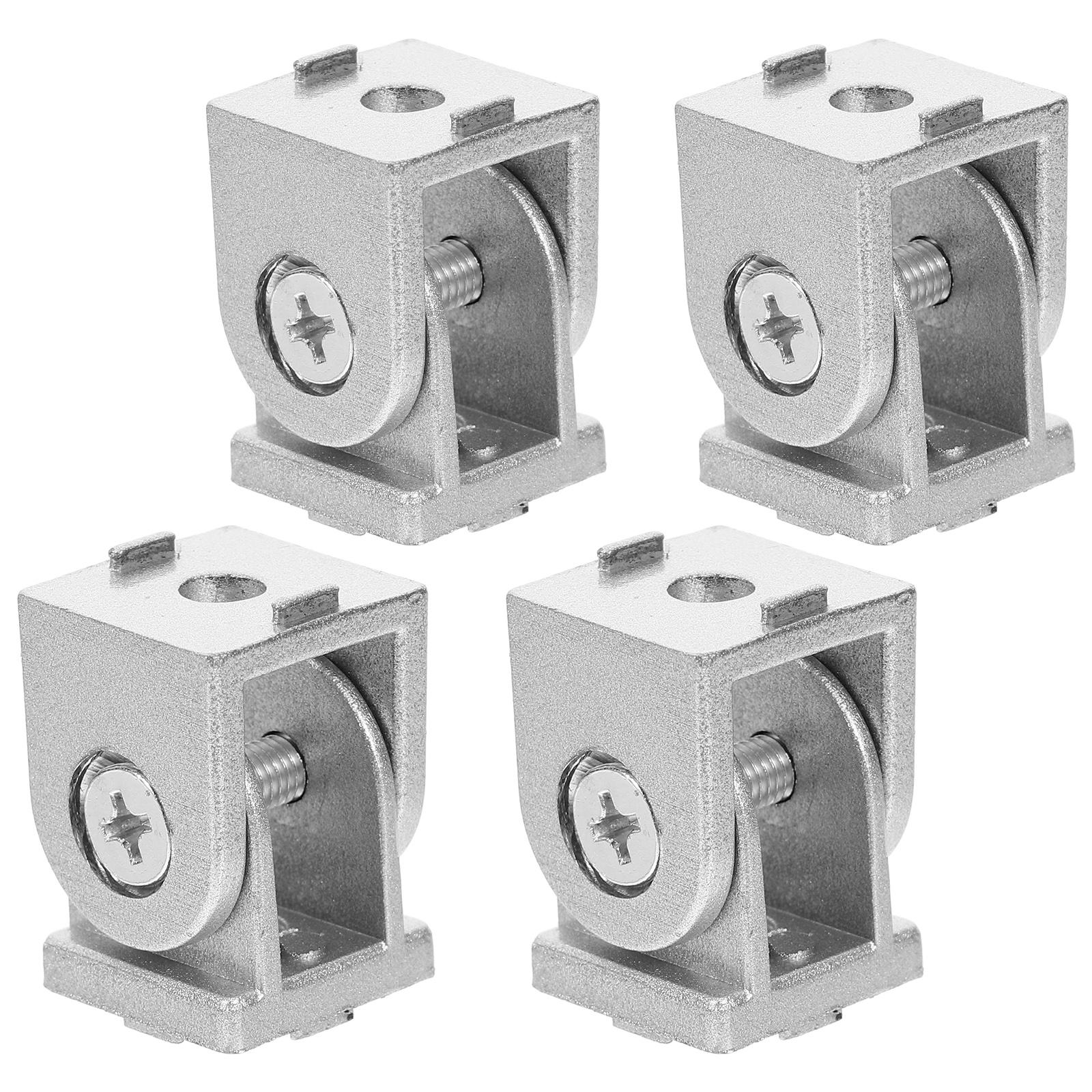 

4 Pcs Aluminum Extrusion Profiles Metal Pivot Joint Connectors Joints Zinc Alloy for Replace серебряный