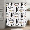 Halloween Shower Curtain Decor Black Cats Banners Print Pattern for Bathroom Window Waterproof Fabric Washable Home Textile Gift
