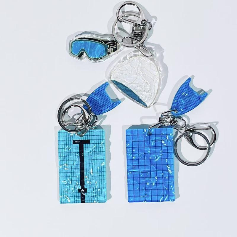 1 st Simmössa Bilnyckelring Kreativ Simbassäng Vågig Nyckelring Dekoration Väska Hänge Simmarens Gåva