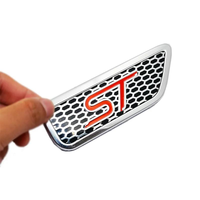 lczbn5 New 1pair 3D Aluminum Emblem ST Sport Fender Side Sticker Badge Accessories for Ford focus 2 fiesta ranger fusion mondeo mk2 mk4