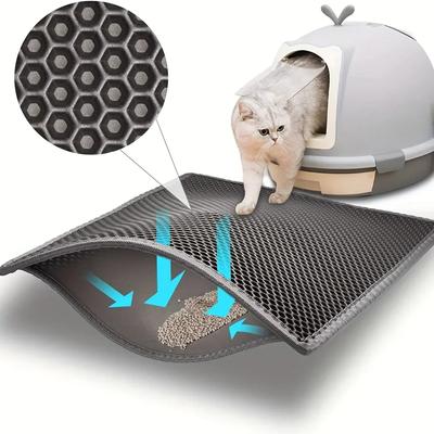 New Efficient, High-Quality Double Layer Washable Non-Slip Cat Litter Trapping Mat - Eliminate Mess and Odors In Your Home with