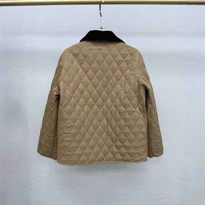 EastRogue Winter Classic British Checkered Patchwork Corduroy Golden Armor Cotton Jacket Coat for Women