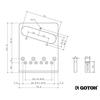 GOTOH TL Type Bridge, Brass Saddle, 10.8mm Pitch, Chrome (PGTC-201C)