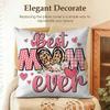 Happy Mothers Day Cushion Cover Natural Linen Organic Fabric DoubleSided Printing Sofa Home Decor Gift Pillow Case