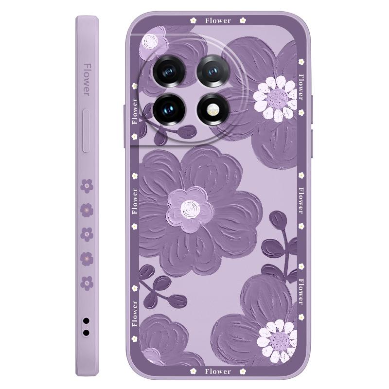 

Spoony Flowers Phone Case For Oneplus 13 13R 12 12R 11 11R 10 10R 10T 9R 9RT 9 8T 8 7 7T Pro 5G Liquid Silicone Cover OnePlus 9R світло-фіолетового кольору