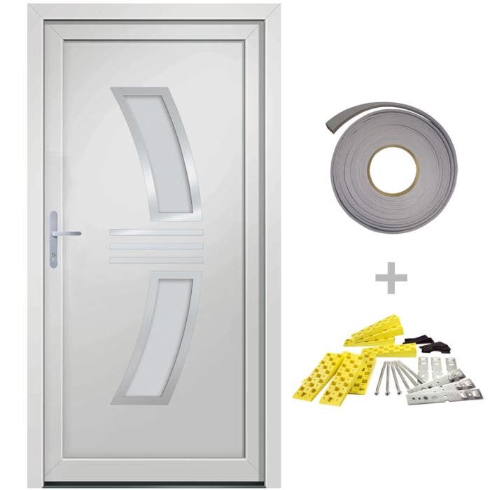 VidaXL Porte d'entrée Blanc 108x208 cm PVC 3187925