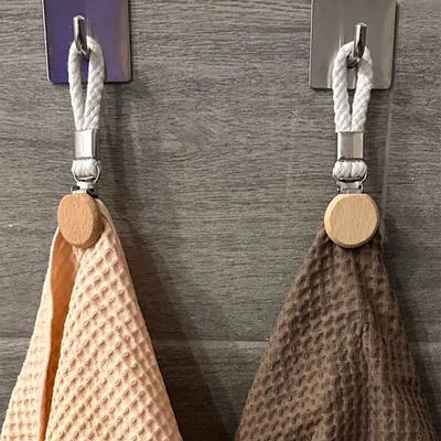 3Pcs Towel Clips Clamps Braided Multipurpose Cotton Loop Metal Hook Clothes Hanger Kitchen Home Storage Clips