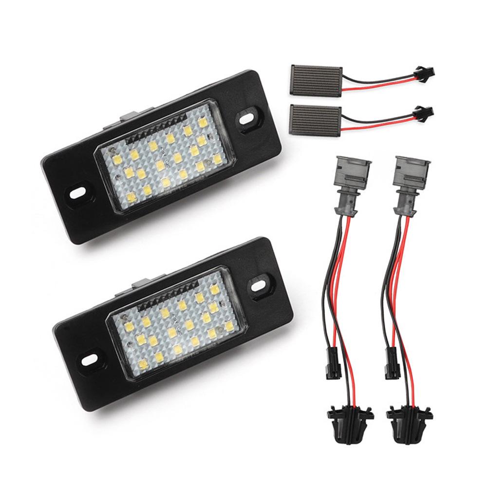 Pair of 18-LED Black License Plate Lights for Volkswagen Touareg (2003-2010)