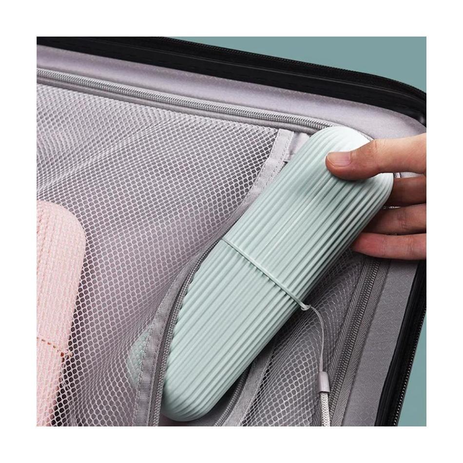 Portable Toothbrush and Toothpaste Storage Box Home Bathroom Accessory Mouthwash Cup Storage Simple Vertical Stripe Wash Cup