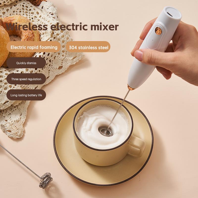 Kabelloser Milchaufschäumer, Handlicher Elektrischer Schneebesen, für Perfekten Cappuccino, Matcha, Hafermilch, Suppe, Eier, Tragbare Küche, Backwerkzeug, Geschenk für Kaffeeliebhaber