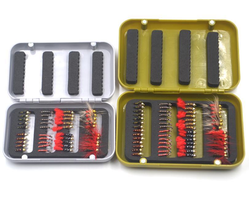 MNFT 56/40Pcs Beads Head Fly Fishing Flies Set Dry Flies With a Box Artificial Nymph Bait Trout Bass Blue Gill Fly Flie Combo