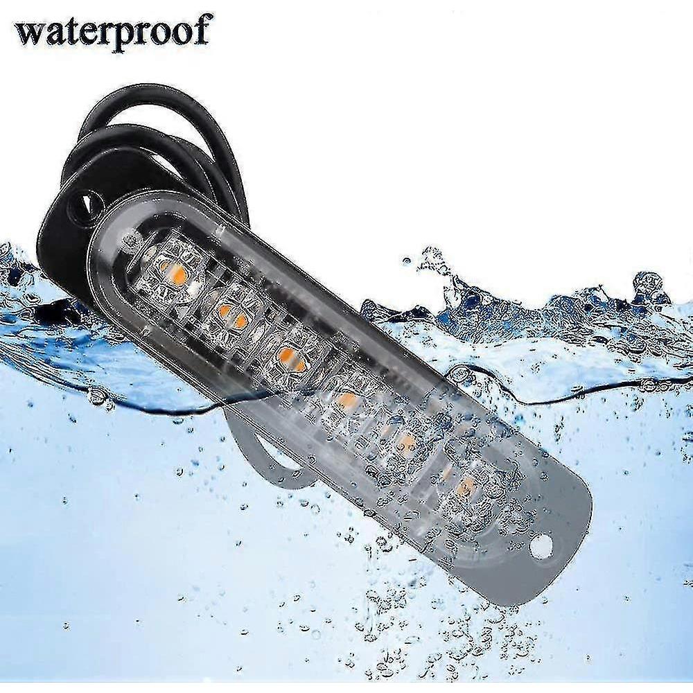 4 Pcs Emergency Warning Lights For Vehicles Trucks Emergency Beacon Warning Hazard Flash Strobe Flash 6 Led Surface Mount Waterproof