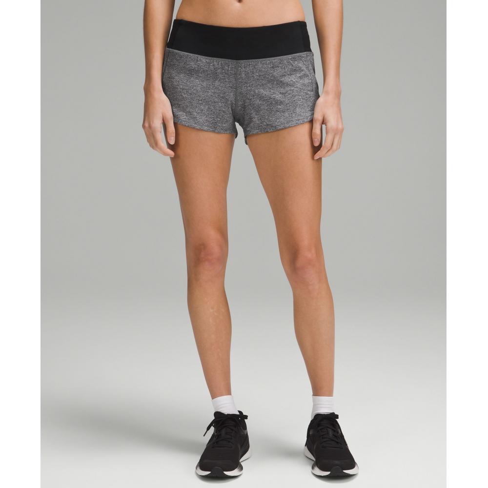 

Lululemon Speed Up Low Rise Lined Short 2.5 Heather Lux Multi Black Black 12